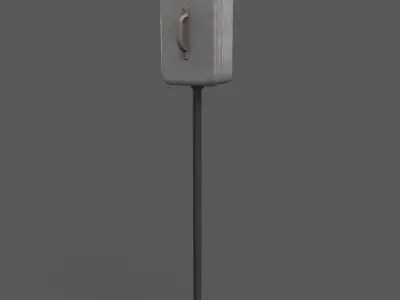 Vintage Wall Electric Box Low Poly Low-poly 3D model