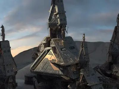 Anubis Watch pyramid tower 4 Kit bash 3D model