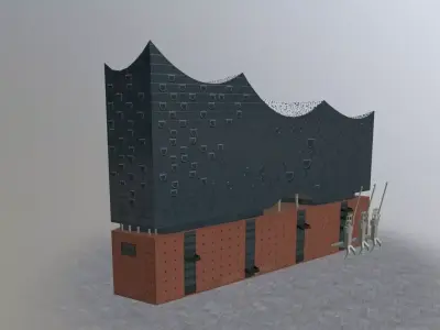 Hamburg Elbphilarmonie Low-poly 3D model