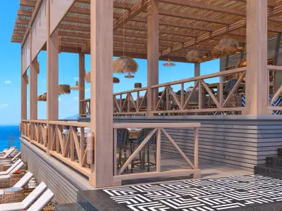 Beach Sea Side Snack Bar Restaurant - SCENE  3D model