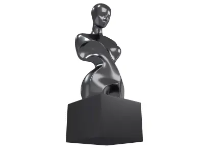 Abstract Woman Half Body Shape Sculpture v2 007 Low-poly 3D model