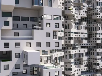 Complex Architectural Building Structure 3D model