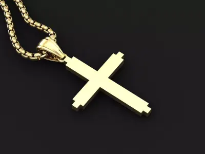 High Cross Pendant Light Gold 18K 3CP041 3D print model