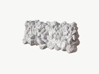 Modular Stone Wall Low-poly 3D model