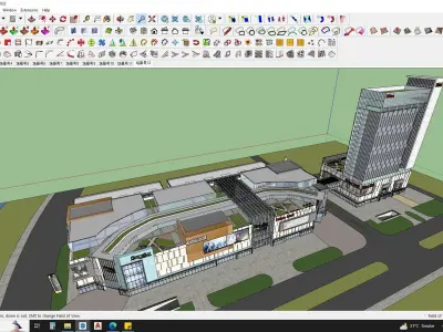 office building shopping mall sketchup model  3D model