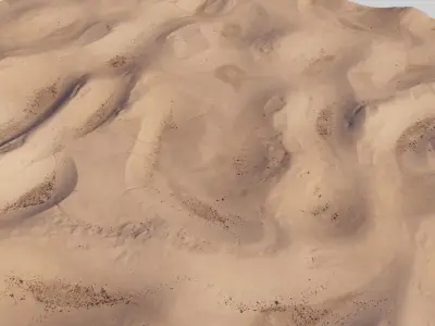 Landscape Desert Dunes Low-poly 3D model
