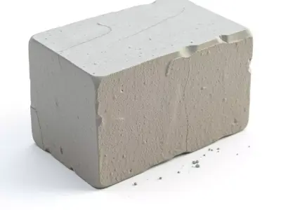 Realistic Worn Concrete Block Low-poly 3D model