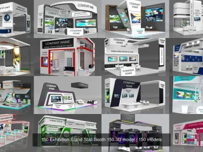 150 Exhibition Stand Stall Booth 150 3D model 3D Model Pack
