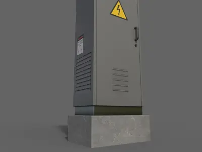 PBR Electric Box Grey V2 Low-poly 3D model