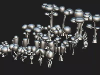 Enchanted Forest - Stylized Fantasy Asset Pack Low-poly 3D model