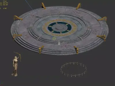 Moon City - Round Platform 04 3D model