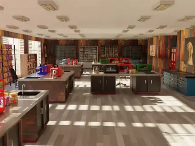 Veterinary Clinic  Low-poly 3D model