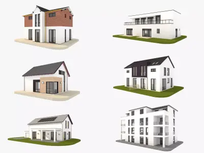 Modern German houses 3D model