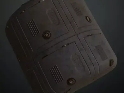 Dark Modular Sci-Fi Metal Panel Vents PBR Seamless Texture
