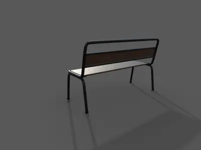Chair in park or garden Low-poly 3D model