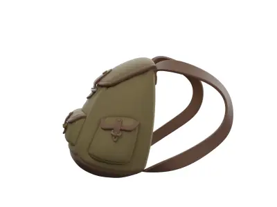 backpack Low-poly 3D model 8