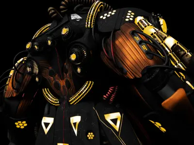 OBSIDIAN WARD Sci-Fi Mech Torso with 4K Textures 3D model