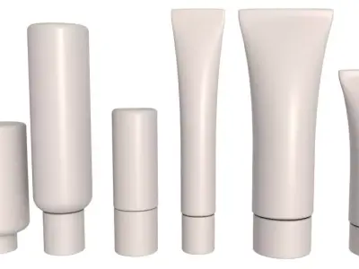 Cosmetic containers collection 3D model