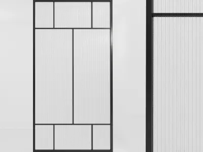 Glass partition door 84 Low-poly 3D model