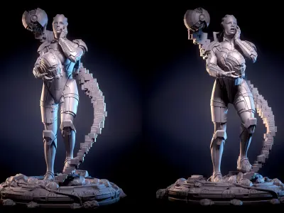 Mass Effect Fanart - Liara TSoni 3d print model Pose 4 3D print model