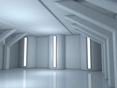 Sci Fi Room Low-poly 3D model 17