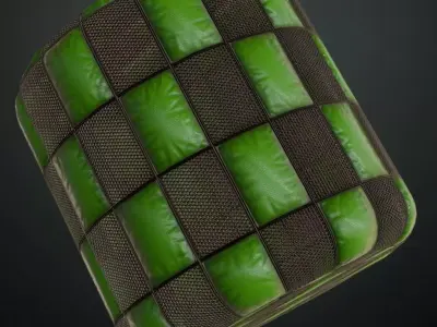 Green Sci-Fi Wall Transparent PBR Seamless Texture
