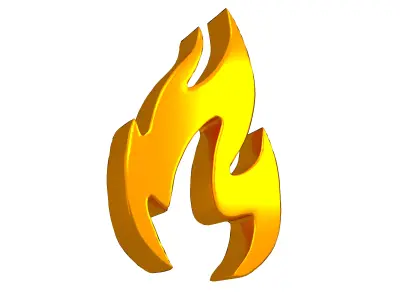Fire Symbol v3 011 Low-poly 3D model