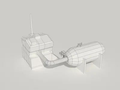 Low Poly Scifi Generator Low-poly 3D model