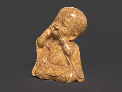 Chinese Monk Kid Figure   Low-poly 3D model