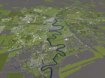 Winnipeg Canada 50x50km 3D City Map 3D model