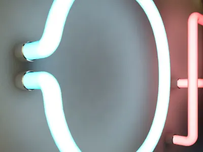 Fluorescent Tube Alphabet 2 3D model