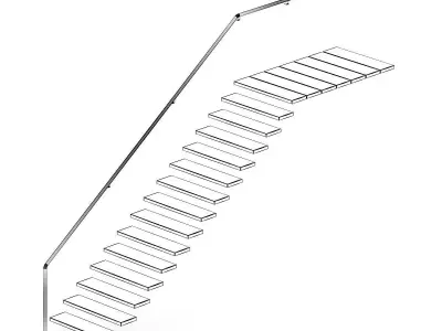 Black Metal Stairs 2 3D model