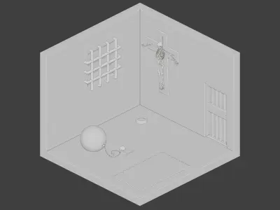 3D Dungeon room in castle 3D model