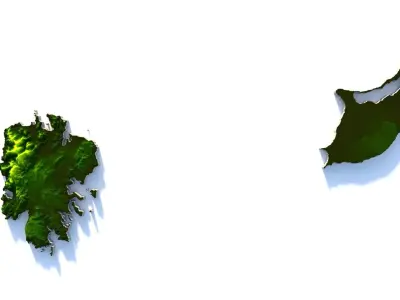 Antigua and Barbuda Terrain country 3D model