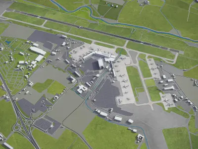 Edinburgh Airport - EDI Low-poly 3D model