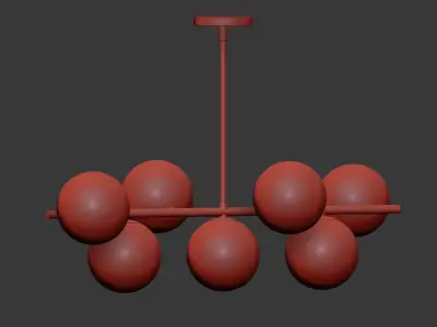 Westelm Sphere Stem Chandelier Set 3D model