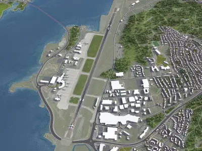 Tromso Airport Low-poly 3D model