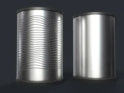 Street Trash Can 24 PBR Game Ready Low-poly 3D model