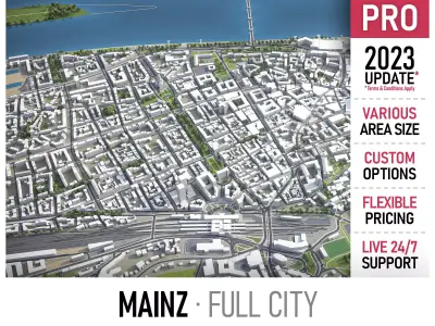 Mainz - 3D City Model Low-poly 3D model