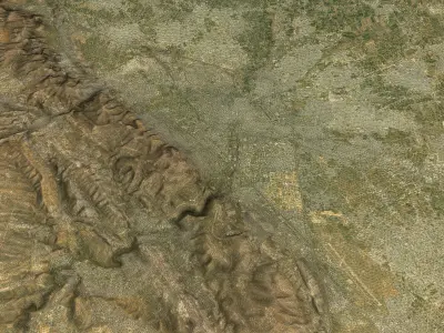 Damascus - Topography Terrain Low-poly 3D model