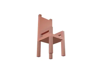 Voxel Chair v2 001 Low-poly 3D model