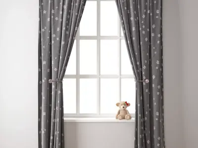 Curtain 117   Teddy bear 3D model