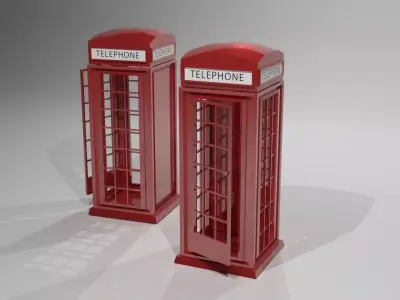 london phone booth Low-poly 3D model