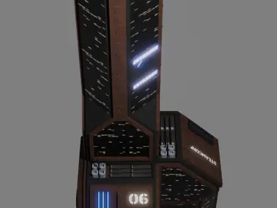 SciFi Cyberpunk Building 06 Low-poly 3D model