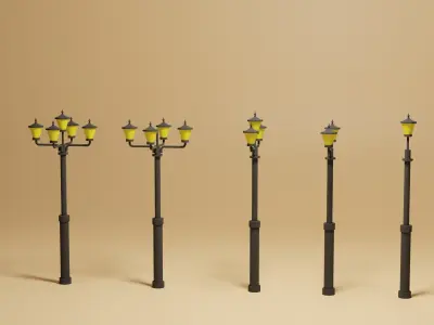 Street Lights Pack Low-poly 3D model