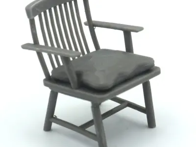 Classic chair with pillow  3D print model