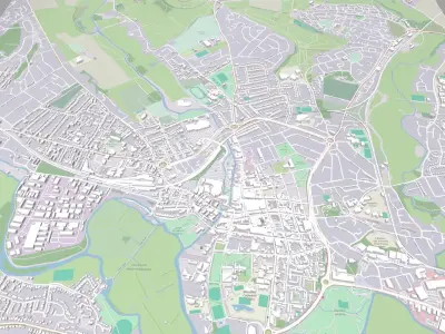 Cityscape Solisbury United Kingdom 3D model