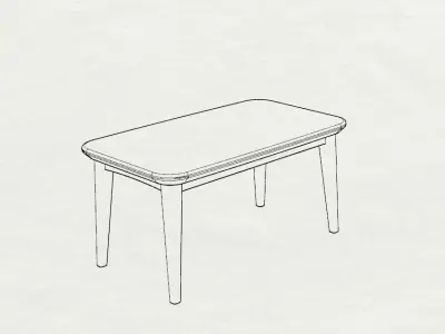 Dolls House Miniature Contemporary Dining Table 12th Scale 3D print model