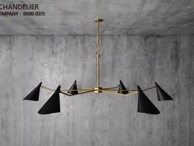 Currey and Company - Library Chandelier 9000-0311 3D model