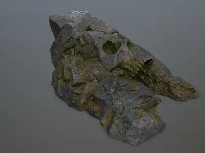 Skull Cave Low-poly 3D model 9